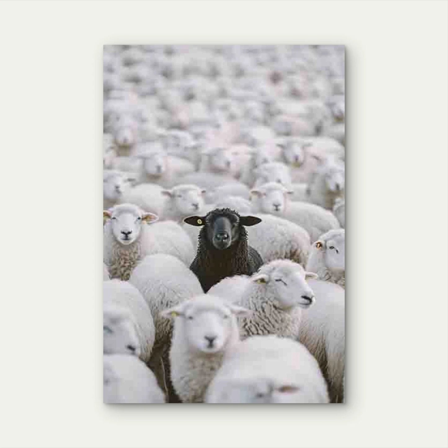 Black Sheep Among the Flock Metal Print Ready to Hang