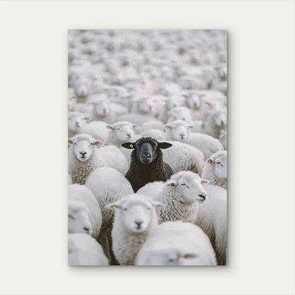 Black Sheep Among the Flock Metal Print Ready to Hang