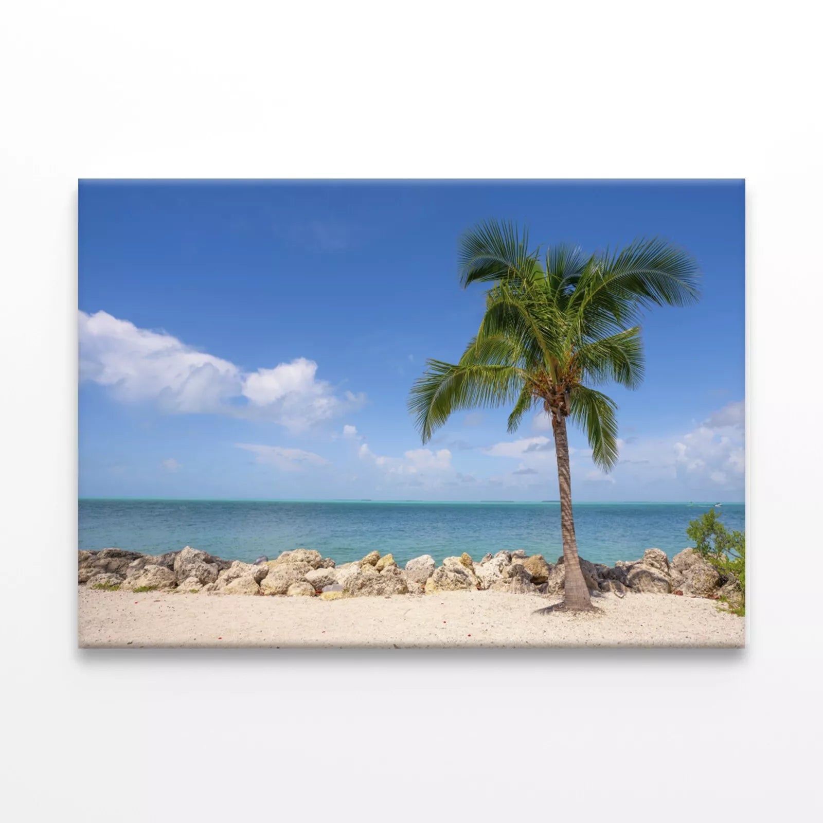 Caribbean Island With Palm Trees Wall Art Decor 100% Australian Made - Bella Home Decor