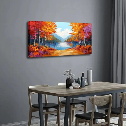 The Beautiful Autumn Mountains Wall Art Canvas Office Home Room Framed 120x60cm