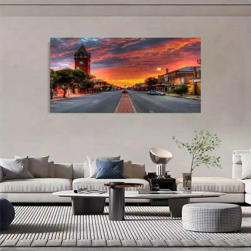 City Twilight View Architecture Wall Art Canvas Office Home Room Framed 120x60cm - Bella Home Decor