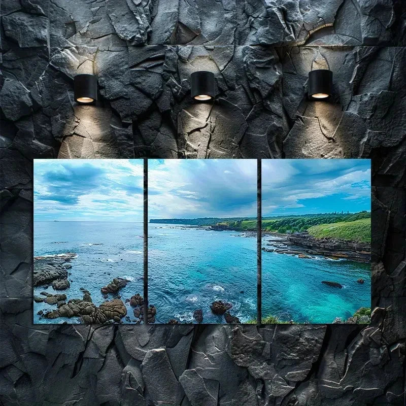 3pcs Sydney Rocky Shore in Australia  Wall Art Set Canvas Framed 40x60cm - High Quality Print 100% Australian Made Wall Canvas Ready to Hang