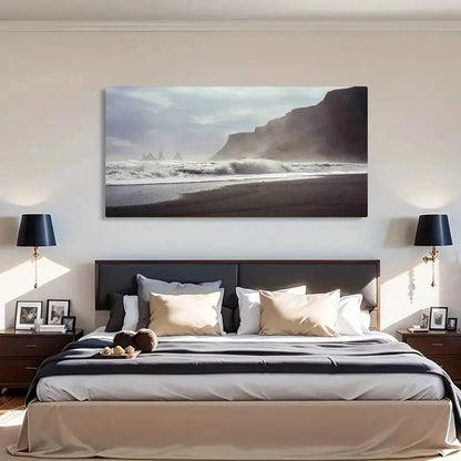 Serene Beach Landscape Wall Art Canvas Office Home Room Framed 120x60cm