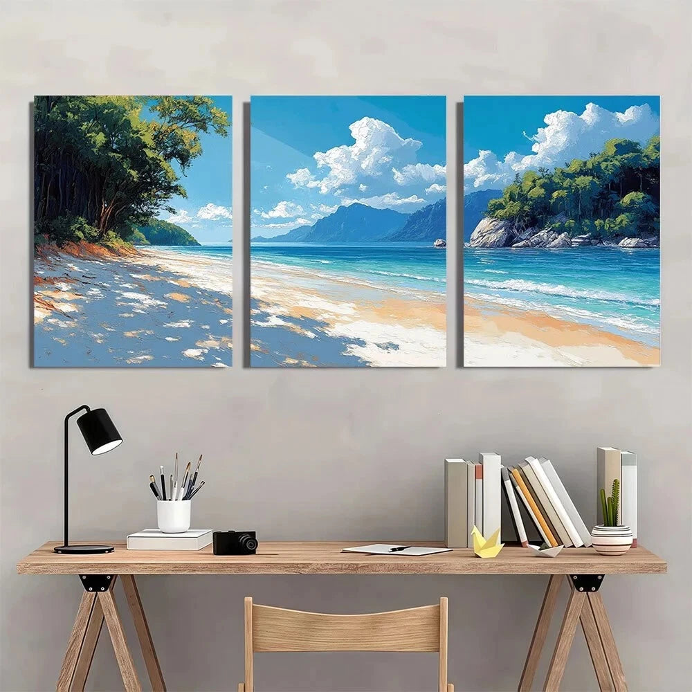 3pcs National Park Travel Painting Metal Print Ready to Hang Art - Bella Home Decor