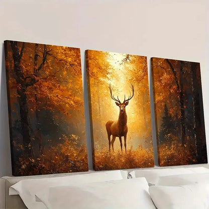 3pcs Sunlit Trees & Sunset Hues  Wall Art Set Canvas Framed 50x70cm - High Quality Print 100% Australian Made Wall Canvas Ready to Hang - Bella Home Decor