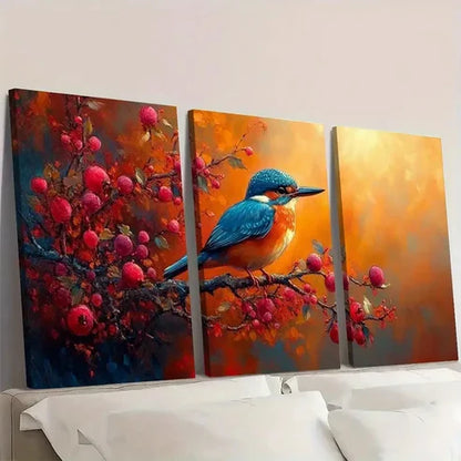 3pcs The Magical Tales of Kingfisher Wall Art Canvas Unframed – High Quality Print 100% Australian Made Wall Canvas