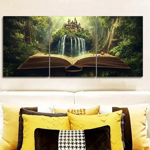 3pcs Book scenery Wall Art Canvas Unframed - High Quality Print 100% Australian Made Wall Canvas - Bella Home Decor