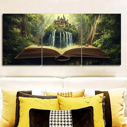 3pcs Book scenery Wall Art Canvas Unframed - High Quality Print 100% Australian Made Wall Canvas - Bella Home Decor