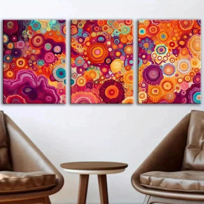 3pcs Bohemian Abstract Geometry Canvas Wall Art Set Canvas Framed 60x90cm - High Quality Print 100% Australian Made Wall Canvas Ready to Hang - Bella Home Decor