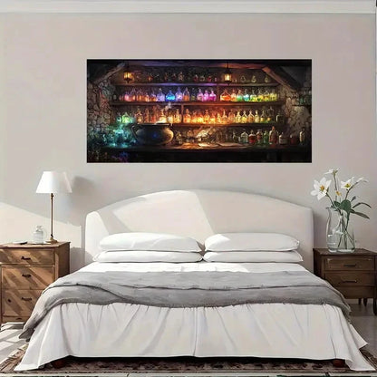 Colorful Potion Bottles Wall Art Canvas Office Home Room Framed 120x60cm
