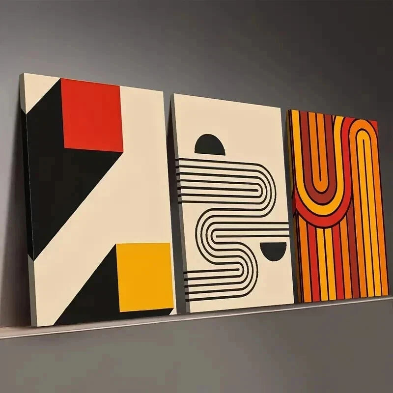 3pcs Bohemian Modern Fashion Line Perfect Wall Art Set Canvas Framed 60x90cm - High Quality Print 100% Australian Made Wall Canvas Ready to Hang - Bella Home Decor