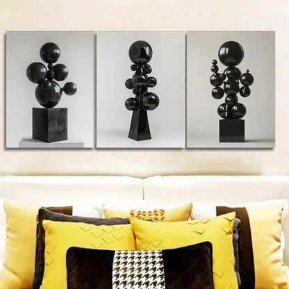 3pcs Many floating spheres Wall Art Canvas Unframed/Framed Wall Art Set Canvas Framed 50x70cm - High Quality Print 100% Australian Made Wall Canvas Ready to Hang