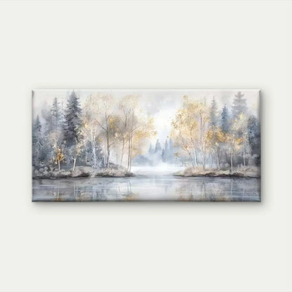 Abstract Forest River Wall Art Canvas Office Home Room Framed 120x60cm