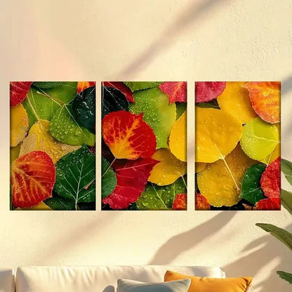 3pcs Autumn Leaves Wallpapers Wall Art Canvas Unframed – High Quality Print 100% Australian Made Wall Canvas - Bella Home Decor