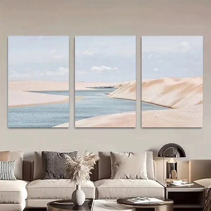 3pcs Coastal Landscape Vibrant Beach & Ocean Scene Metal Print Ready to Hang Art - Bella Home Decor