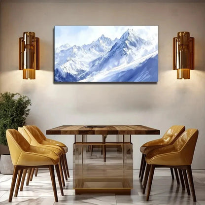 Snowy Mountain Landscape Wall Art Canvas Office Home Room Framed 120x60cm