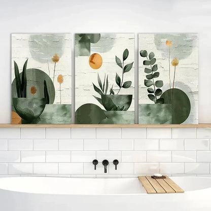 3pcs Painting Boho Wall Art Printing Metal Print Ready to Hang Art - Bella Home Decor