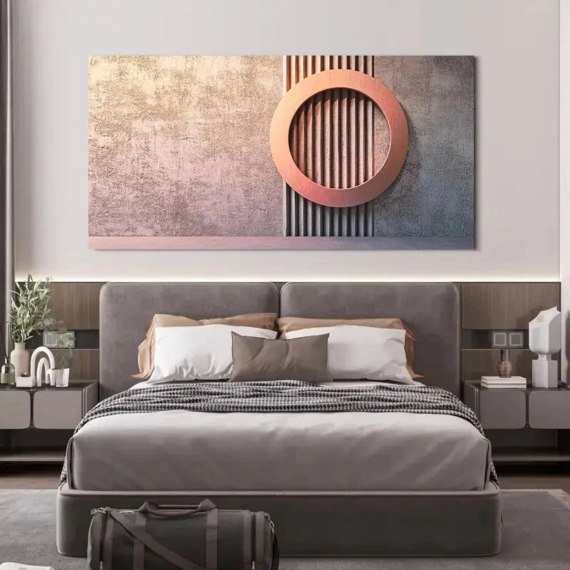 Copper Accent & Abstract Wall Art Canvas Office Home Room Framed 120x60cm