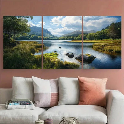 3pcs Glenveagh National Park Irish Scenery Metal Print Ready to Hang Art - Bella Home Decor