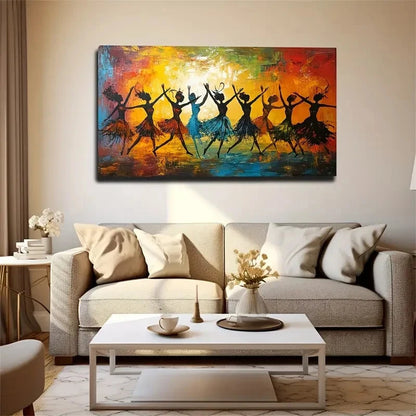Vibrant Sunset Dance Scene Wall Art Canvas Office Home Room Framed 120x60cm