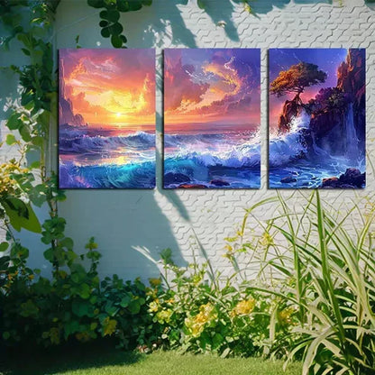 3pcs Chic Sea Themed Wall Art Canvas Unframed - High Quality Print 100% Australian Made Wall Canvas - Bella Home Decor
