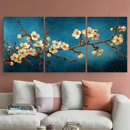 3pcs Vincent van Gogh's Almond Blossoms Metal Print Ready to Hang Art - Bella Home Decor