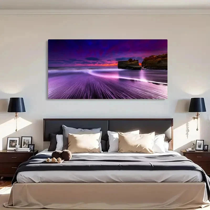 Red Sea Long Exposure Landscape Wall Art Canvas Office Home Room Framed 120x60cm