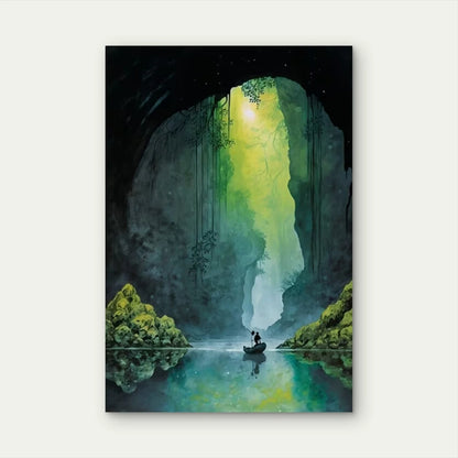 Enchanting Cave Entrance Metal Print Ready to Hang