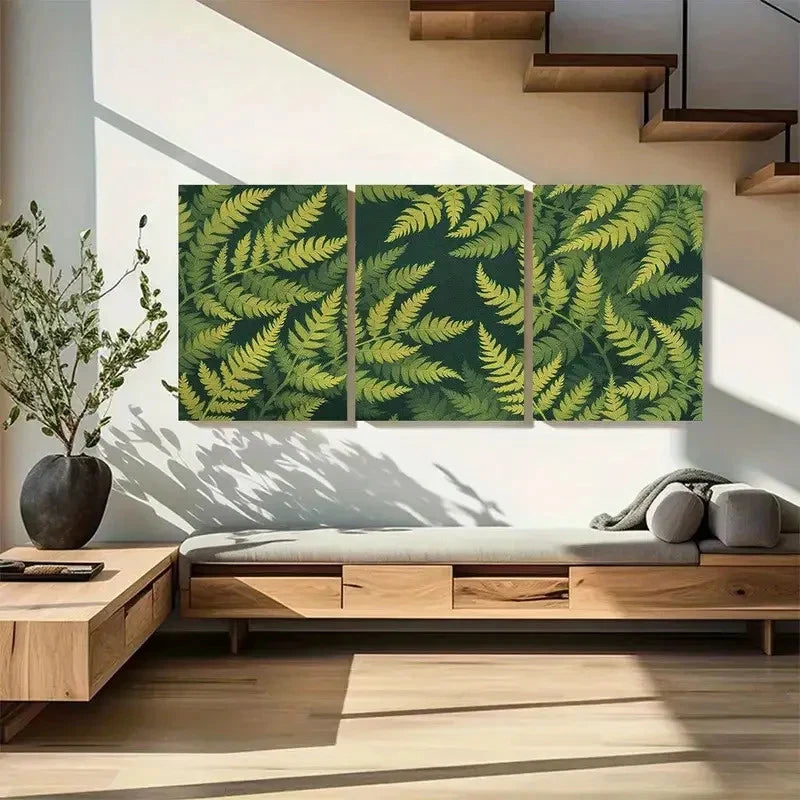 3pcs Tropical Leaf Pattern Metal Print Ready to Hang Art