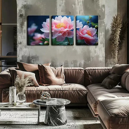 3pcs Pink Flower Wall Art Canvas Unframed - High Quality Print 100% Australian Made Wall Canvas