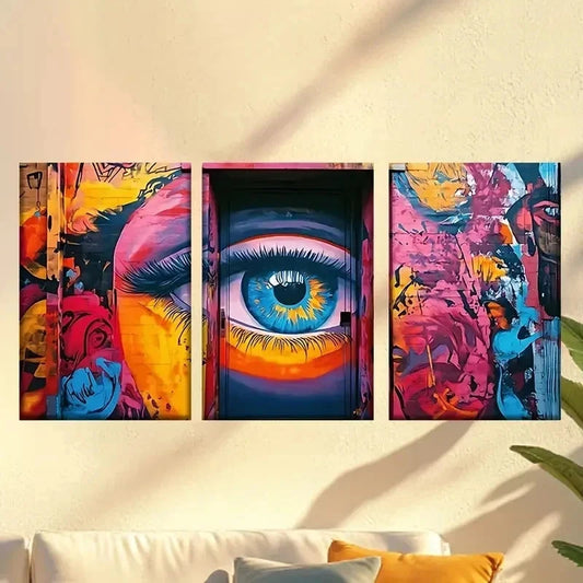 3pcs a Door with a Painting Wall Art Set Canvas Framed 60x90cm - High Quality Print 100% Australian Made Wall Canvas Ready to Hang