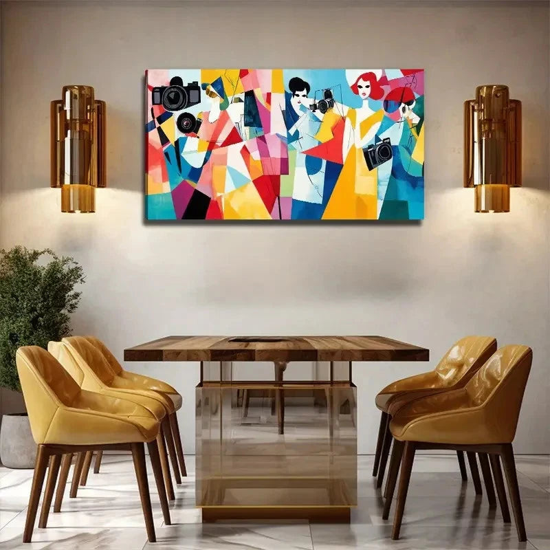 A Group Of Fashionable Girls Wall Art Canvas Office Home Room Framed 120x60cm