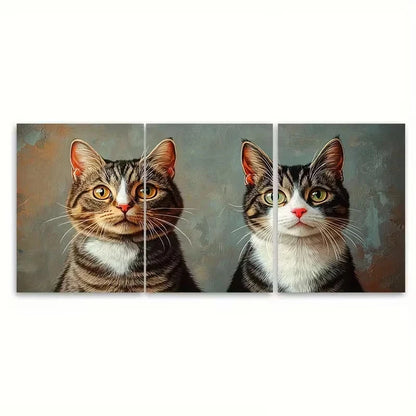 3pcs Aesthetic Cat Designs Wall Art Set Canvas Framed 60x90cm - High Quality Print 100% Australian Made Wall Canvas Ready to Hang - Bella Home Decor