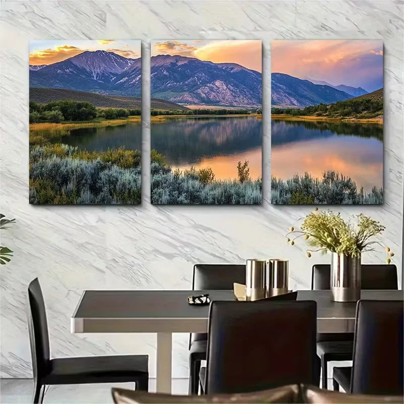3pcs Bear Lake State Park Metal Print Ready to Hang Art - Bella Home Decor