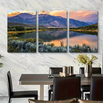 3pcs Bear Lake State Park Metal Print Ready to Hang Art - Bella Home Decor