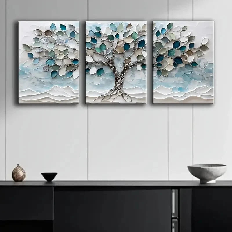 3pcs Tree of Life Premium Quality Metal Print Ready to Hang Art - Bella Home Decor