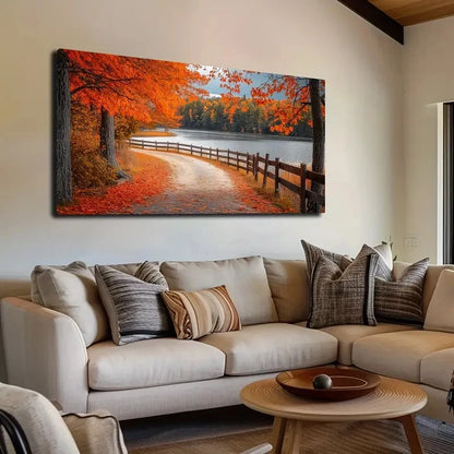 Red Maple Leaf Suitable Wall Art canvas office home room framed 120x60cm - Bella Home Decor