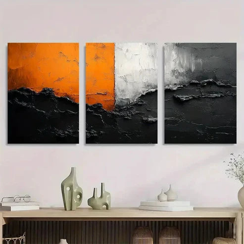 3pcs Black And White Minimalist Abstract Wall Art Set Canvas Unframed - High Quality Print 100% Australian Made Wall Canvas