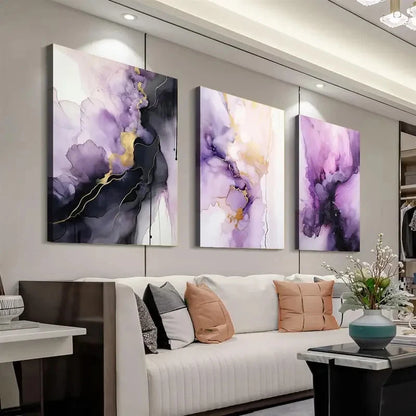 3pcs Purple Wall Art, Purple Wall Art Set Canvas Framed 40x60cm - High Quality Print 100% Australian Made Wall Canvas Ready to Hang