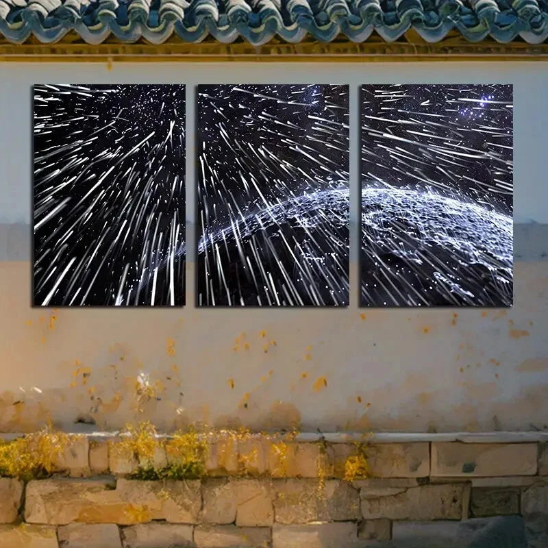 3pcs Starry Sky Light Illustration Metal Print Ready to Hang Art - Bella Home Decor