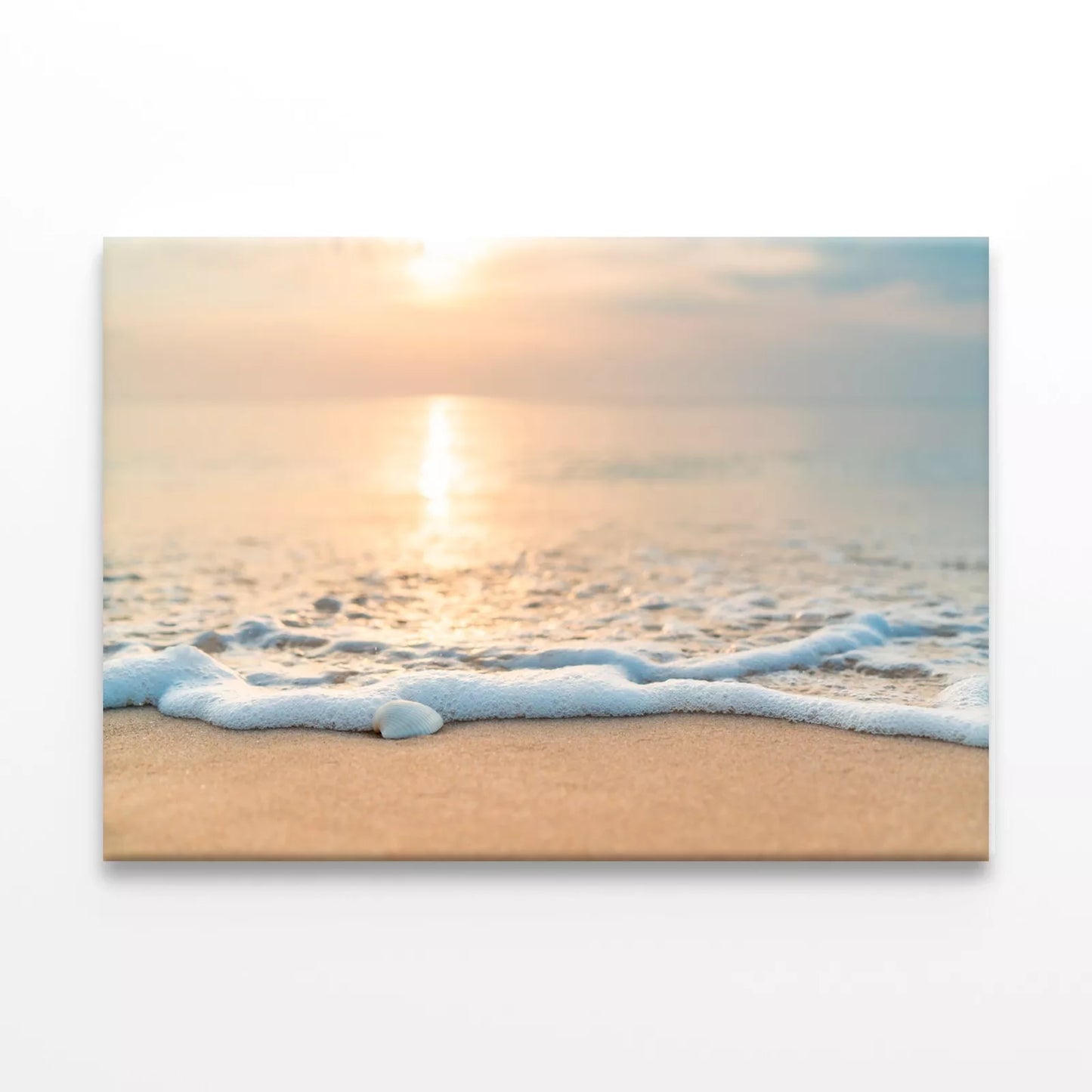 Sea Waves On The Golden Sand Wall Art Decor 100% Australian Made - Bella Home Decor