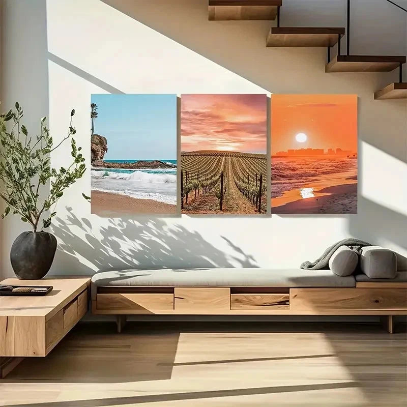 3pcs Orange County, Orange County Photo Metal Print Ready to Hang Art
