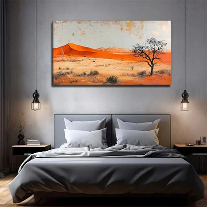 Orange & Beige Desert Scenery Wall Art Canvas Office Home Room Framed 120x60cm