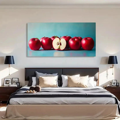 Transverse Oriented Apples Wall Art Canvas Office Home Room Framed 120x60cm - Bella Home Decor
