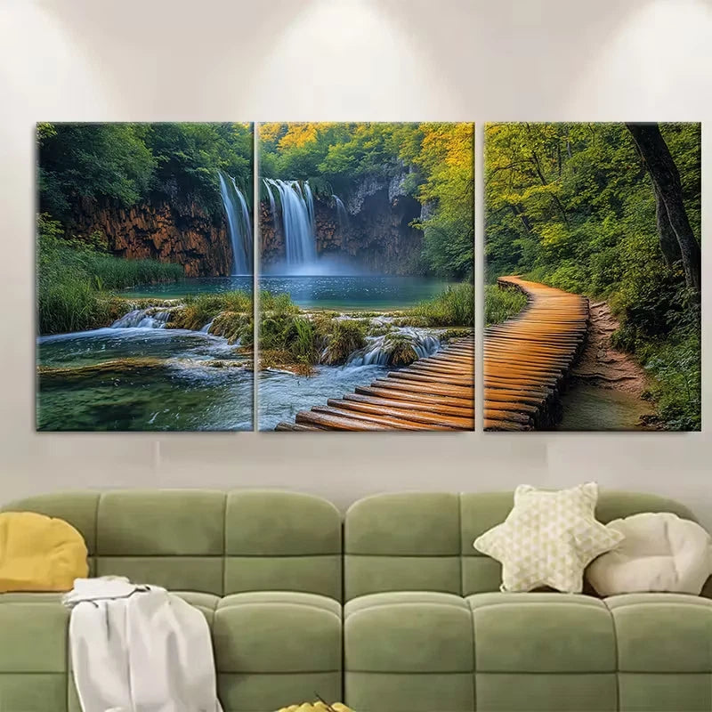 3pcs Plitvice Lakes National Park Croatia Metal Print Ready to Hang Art