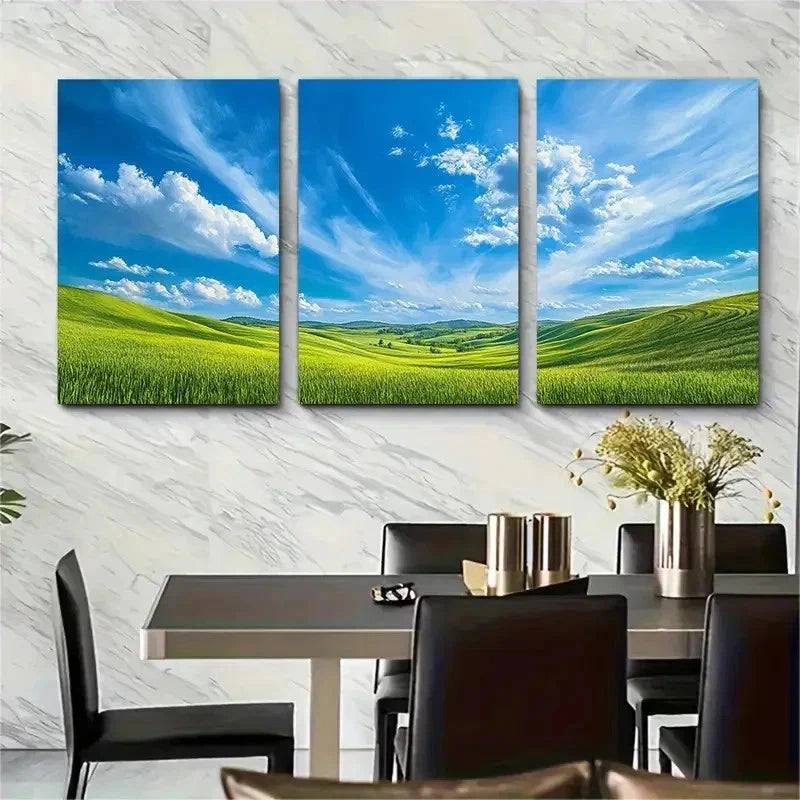 3pcs Bright Landscape Painting Textured Perfect Wall Art Set Canvas Framed 50x70cm - High Quality Print 100% Australian Made Wall Canvas Ready to Hang - Bella Home Decor
