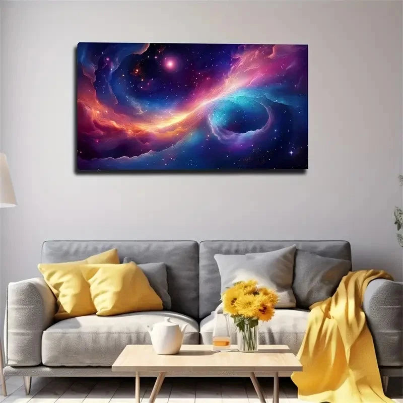 Stunning Cosmic Nebula Wall Art Canvas Office Home Room Framed 120x60cm - Bella Home Decor