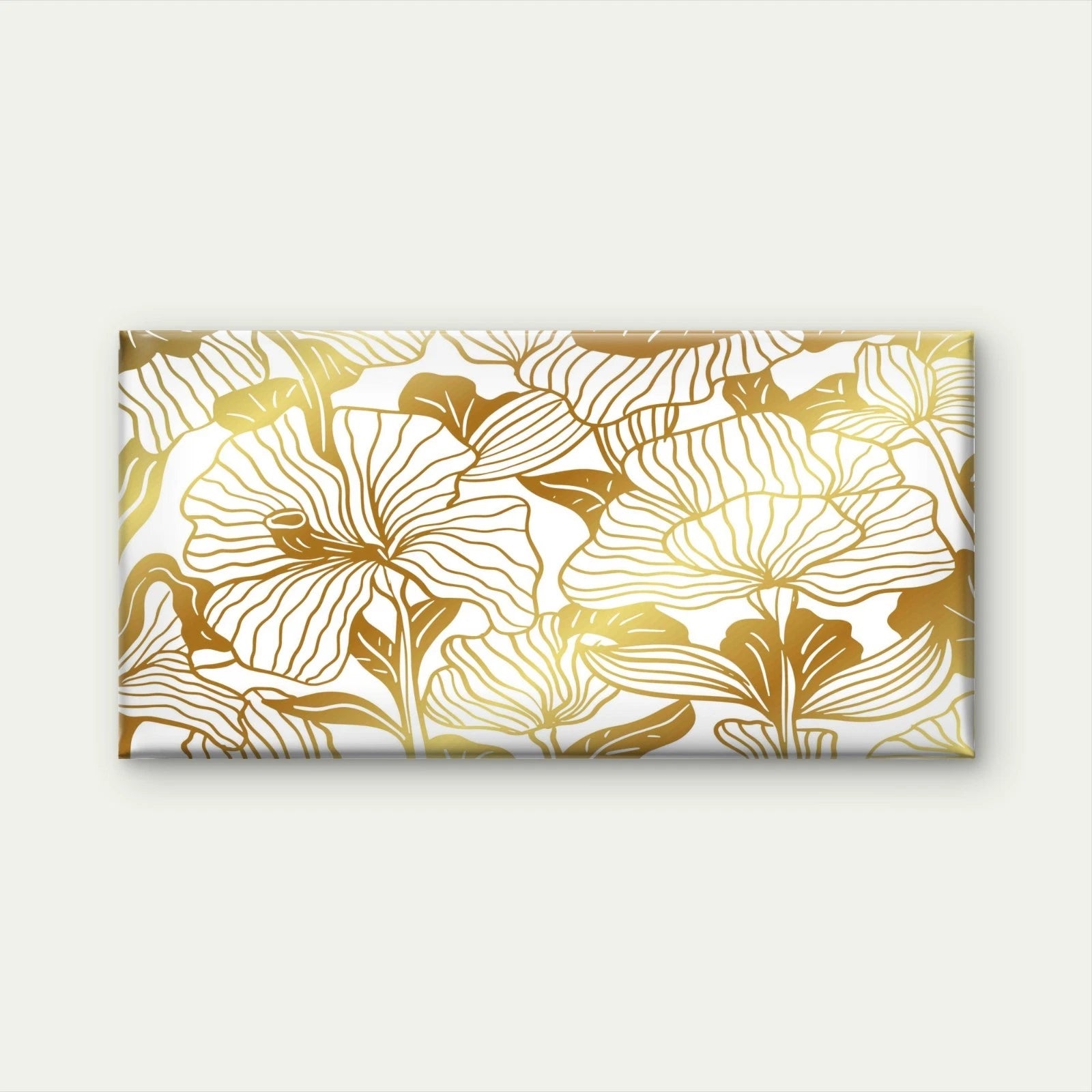 Elegant Golden Floral Pattern Wall Art Canvas Office Home Room Framed 120x60cm - Bella Home Decor