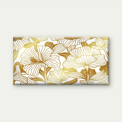 Elegant Golden Floral Pattern Wall Art Canvas Office Home Room Framed 120x60cm - Bella Home Decor