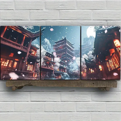 3pcs Beautiful Estate Painting Modern Metal Print Ready to Hang Art - Bella Home Decor